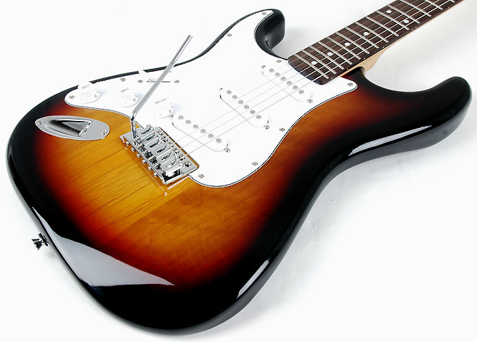 Sx Rst 3 4 Lh 3ts Short Scale Sunburst Left Handed Guitar Pack Rondomusic Com