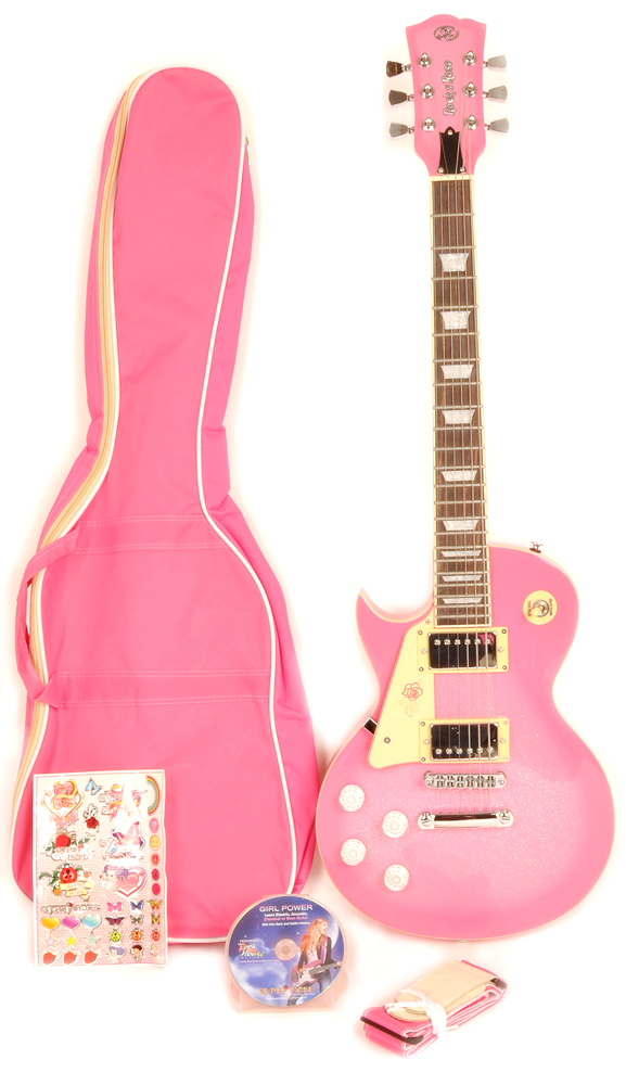 Pink left cheap handed guitar