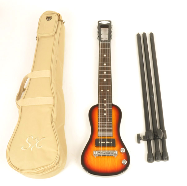 SX Lap 2 Ash 3TS Electric Lap Steel Guitar w/Bag & Stand